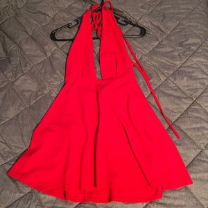 Low cut halter dress